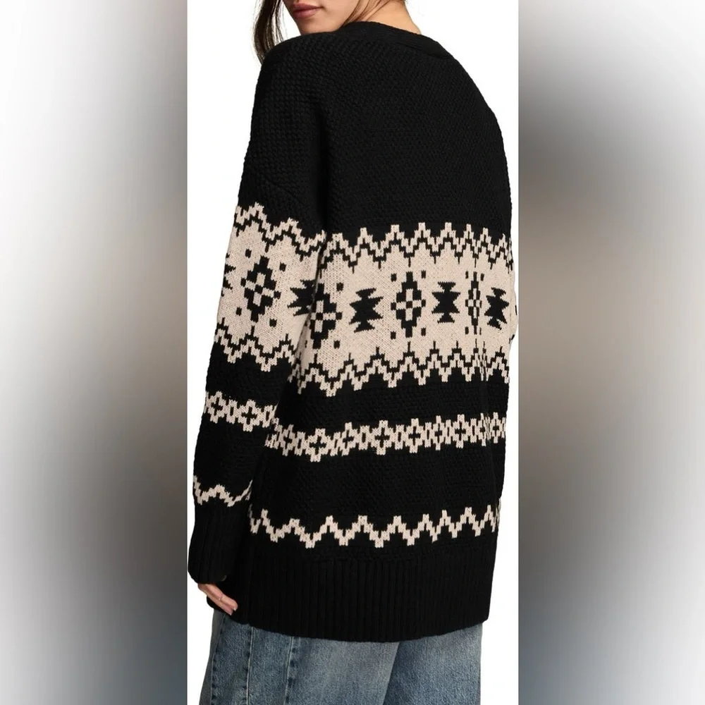 Lucky Brand Jacquard Cotton Cardigan BNWT XXL - Picture 2 of 7